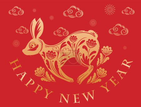 Illustration for Happy Chinese New Year 2023 Background Design illustration - Royalty Free Image