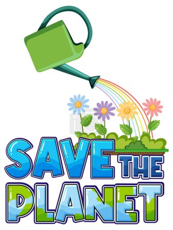 Illustration for Save the earth banner design illustration - Royalty Free Image