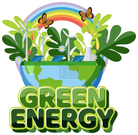 Ilustración de Green energy logo banner vector illustration - Imagen libre de derechos