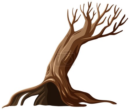 Illustration for Isolated tree without leaves cartoon illustration - Royalty Free Image