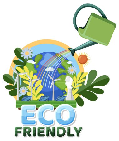 Téléchargez les illustrations : Eco friendly logo banner vector illustration - en licence libre de droit
