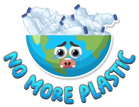 Illustration for No more plastic logo banner design illustration - Royalty Free Image
