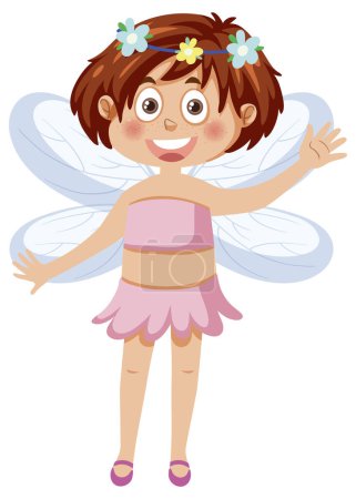 Téléchargez les illustrations : Cute fairy girl cartoon character illustration - en licence libre de droit