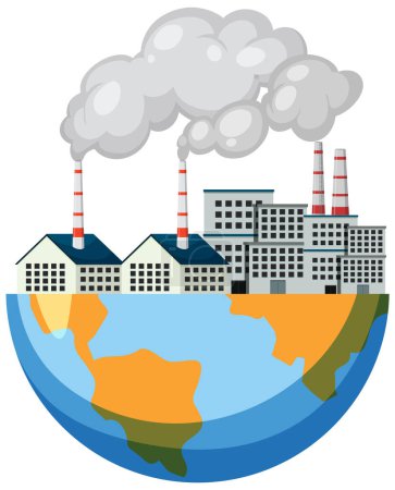 Ilustración de Calentamiento global de la ilustración del gas contaminante - Imagen libre de derechos