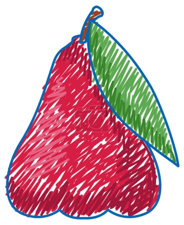 Téléchargez les illustrations : Rose apple pencil colour child scribble style illustration - en licence libre de droit