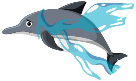 Illustration for Plastic pollution on marine life concept illustration - Royalty Free Image