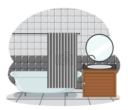 Ilustración de Cuarto de baño con escena fregadero ilustración aislada - Imagen libre de derechos