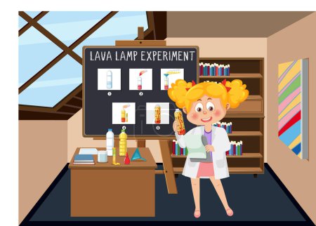 Téléchargez les illustrations : Lampe à lave science expérience illustration - en licence libre de droit