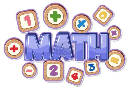 Téléchargez les illustrations : Math and number text banner illustration - en licence libre de droit