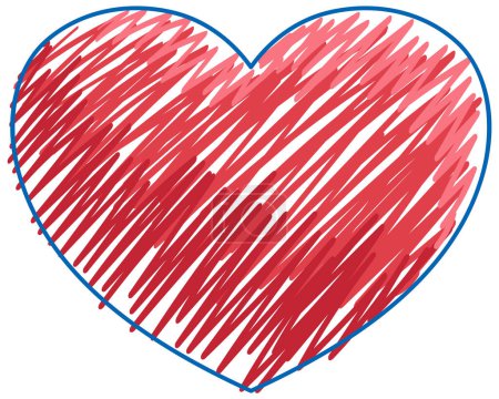 Ilustración de Forma de corazón en color lápiz boceto ilustración estilo simple - Imagen libre de derechos
