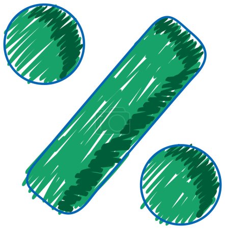 Ilustración de Math percent sign symbol in pencil colour sketch simple style illustration - Imagen libre de derechos