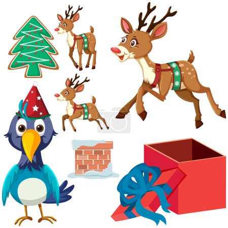 Illustration for Set of Christmas element illustration - Royalty Free Image