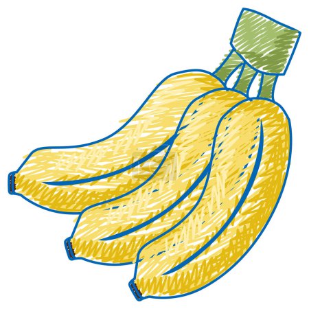 Téléchargez les illustrations : Banana pencil colour child scribble style illustration - en licence libre de droit