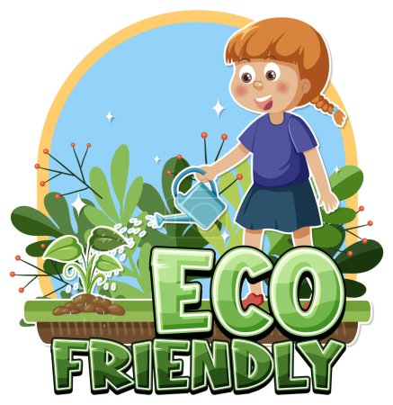 Téléchargez les illustrations : Illustration vectorielle de bannière de logo écologique - en licence libre de droit