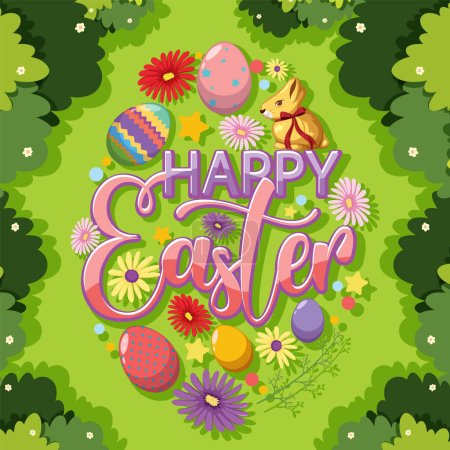 Illustration for Happy Easter Day Banner Design illustration - Royalty Free Image