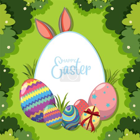 Illustration for Happy Easter Greeting Card Template illustration - Royalty Free Image
