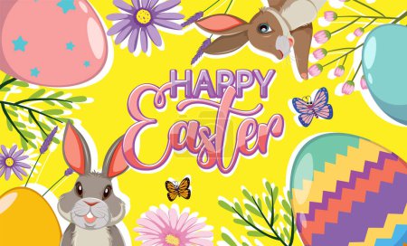 Illustration for Happy Easter Greeting Banner Design illustration - Royalty Free Image