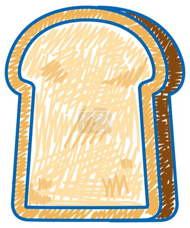 Téléchargez les illustrations : Bread in pencil colour sketch simple style illustration - en licence libre de droit