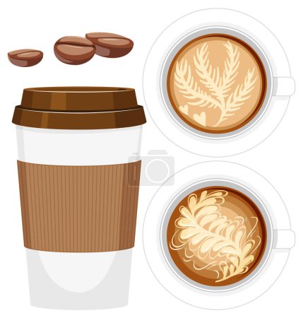 Ilustración de Conjunto de ilustración aislada objeto de café - Imagen libre de derechos