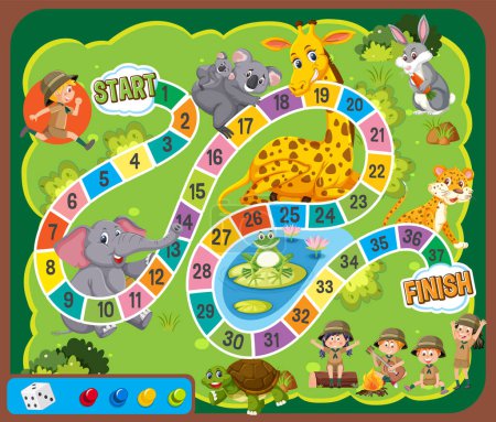 Illustration for Simple board game for children template illustration - Royalty Free Image