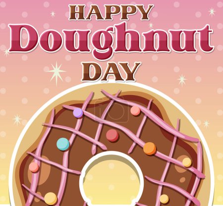 Illustration for Happy doughnut day in June illustration - Royalty Free Image