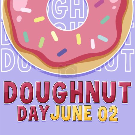 Illustration for Happy doughnut day in June illustration - Royalty Free Image