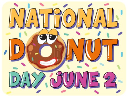 Ilustración de Feliz día del donut en junio ilustración - Imagen libre de derechos