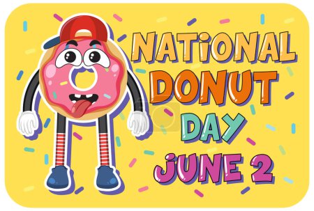 Ilustración de Feliz día del donut en junio ilustración - Imagen libre de derechos