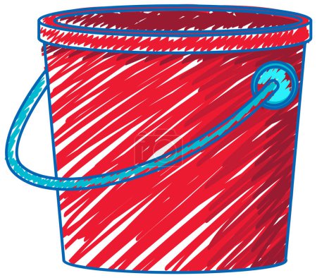 Illustration for Bucket in pencil colour sketch simple style illustration - Royalty Free Image
