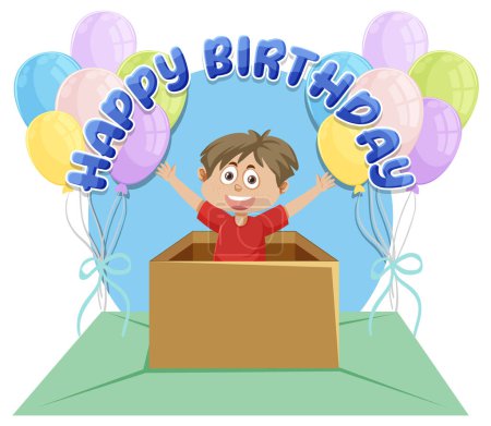 Illustration for Happy Birthday message for banner or poster design  illustration - Royalty Free Image