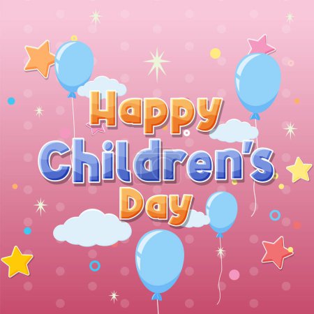 Ilustración de Ilustración del estandarte del día de los niños felices - Imagen libre de derechos