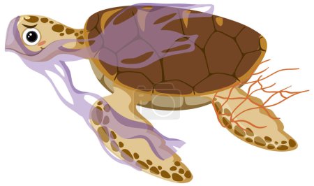Ilustración de Ilustración del concepto de contaminación plástica en la vida marina - Imagen libre de derechos