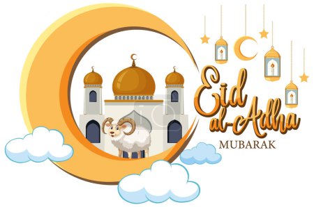 Ilustración de Ilustración de diseño de pancartas de Eid al-Adha Mubarak - Imagen libre de derechos