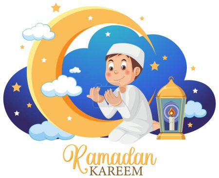 Téléchargez les illustrations : Illustration de la bannière Ramadan Kareem pour le mois saint - en licence libre de droit