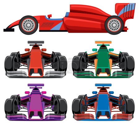 Illustration for Set of formula one car illustration - Royalty Free Image