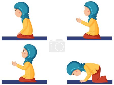 Illustration for Muslim Girl Praying Vector illustration - Royalty Free Image