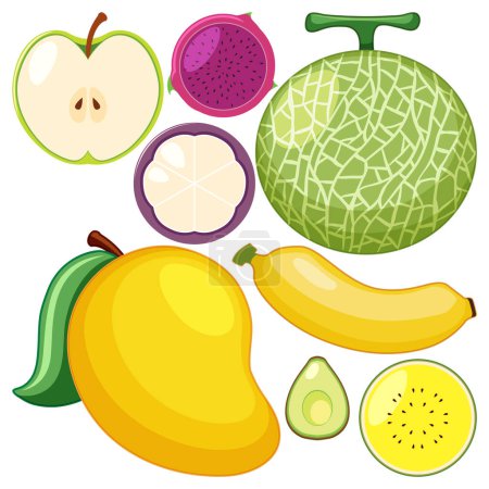Illustration for A collection of different fruits illustration - Royalty Free Image