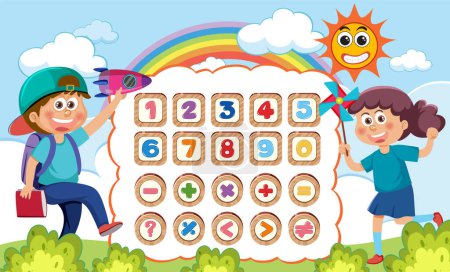 Ilustración de Divertidos números y símbolos para niños ilustración - Imagen libre de derechos