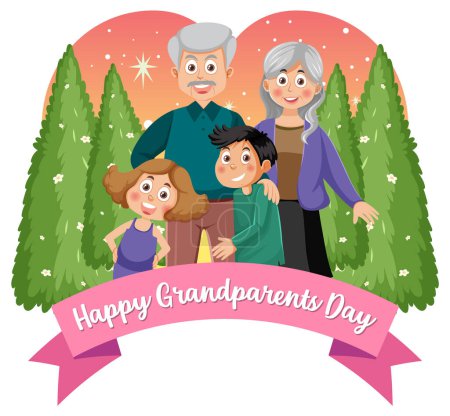 Ilustración de Ilustración del estandarte del día del abuelo feliz - Imagen libre de derechos