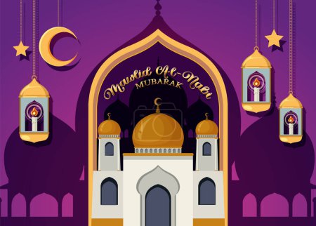 Ilustración de Ilustración de diseño de pancartas de Eid al-Adha Mubarak - Imagen libre de derechos