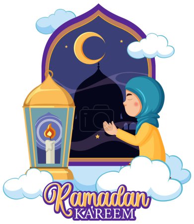 Illustration for Ramadan Kareem Banner Design for the Holy Month illustration - Royalty Free Image
