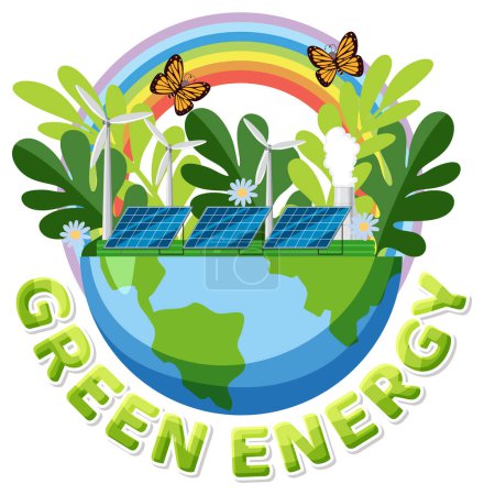 Alternative green energy vector concept illustration