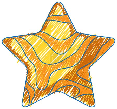 Téléchargez les illustrations : Crayon étoile couleur enfant gribouillage style illustration - en licence libre de droit
