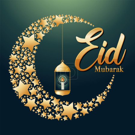 Téléchargez les illustrations : Illustration de la bannière Eid Moubarak pour les célébrations - en licence libre de droit