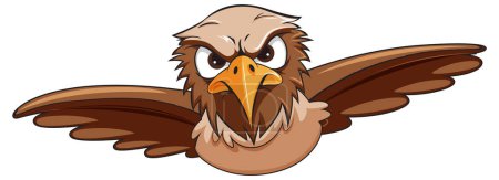 Téléchargez les illustrations : Hibou oiseau volant illustration de personnage de bande dessinée - en licence libre de droit
