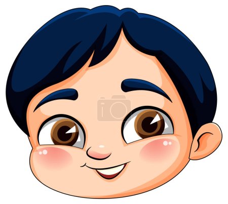 Illustration for Cute boy cartoon head illustration - Royalty Free Image