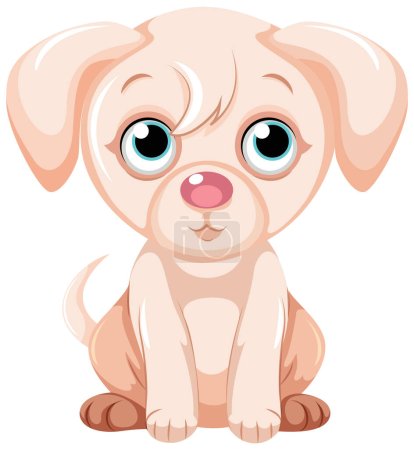 Ilustración de Lindo perro dibujo animado personaje ilustración - Imagen libre de derechos