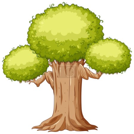 Téléchargez les illustrations : Illustration isolée de dessin animé simple arbre - en licence libre de droit