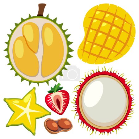 Ilustración de Una colección de diferentes frutas ilustración - Imagen libre de derechos
