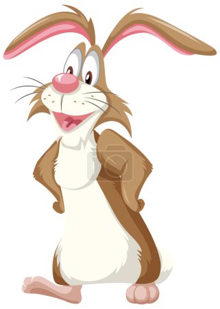 Illustration for Cute playful rabbit cartoon character illustration - Royalty Free Image